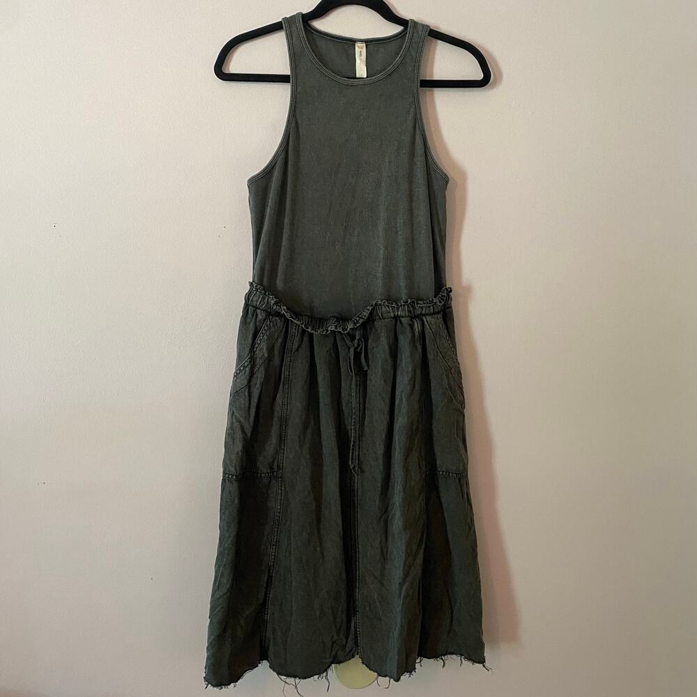 Daily Practice Anthropologie Gray Ribbed Sleeveless Streetwear Midi Dress Large